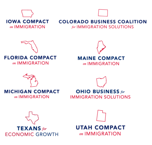 Collection of logos for New American Economy's state compacts